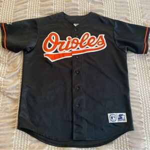 Vtg Starter MLB Baltimore Orioles Black Jersey Men’s XL (size Faded See Measmts)